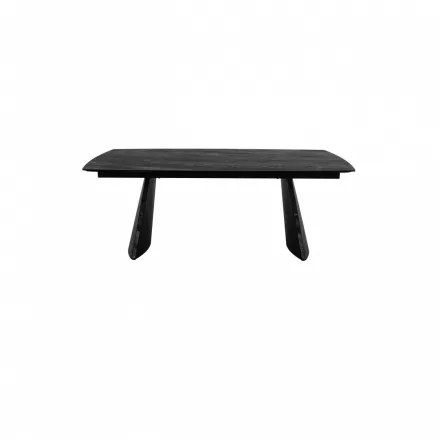 Стол обеденный T3954CG Grey Glossy.Black (2000-3000x1000x760) (глянцевый серый/черный матовый) Arte Milano