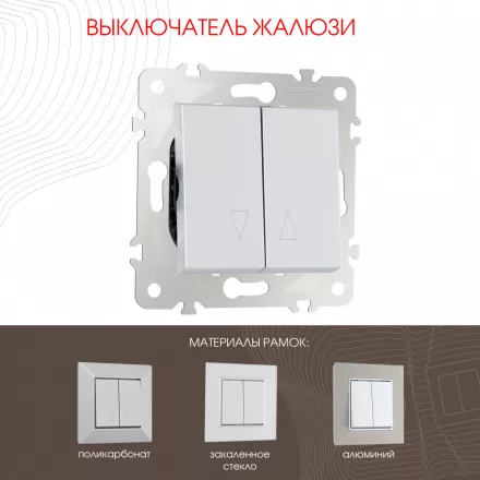 Выключатель жалюзи, 10A 250V 203.38-2.silver