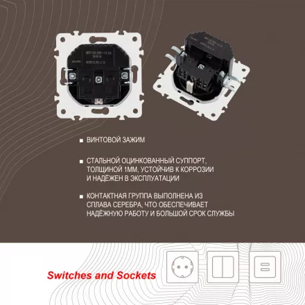 Розетка с заземлением, шторками + 2 USB, 16A 250V, USB DC 5V 2.1A 205.47-1.silver