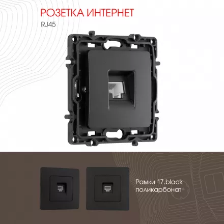 Розетка интернет, RJ45 217.45-1.black