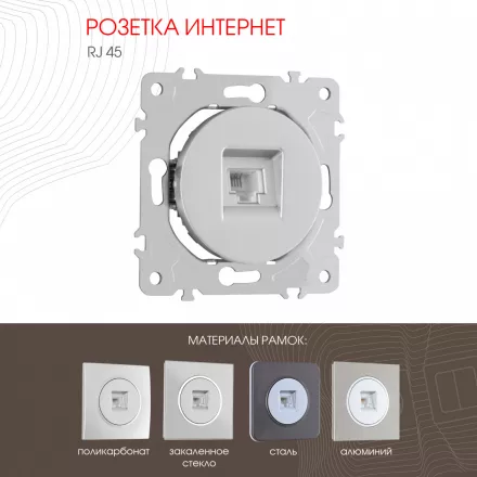 Розетка интернет, RJ45 202.45-1.silver