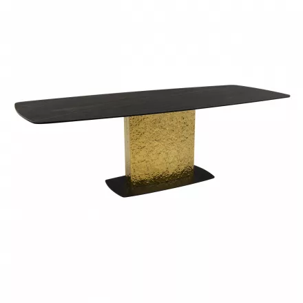 Стол обеденный T0654CG Golden Black Glossy.Gold (2400x1000x760) (глянцевое черненое золото/черный матовый) Arte Milano