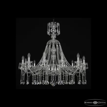 Люстра хрустальная 1413/12/360/XL-100 Ni Bohemia Ivele Crystal