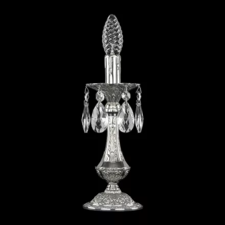 Настольная лампа с хрусталем 72100L/1-26 Ni Bohemia Ivele Crystal